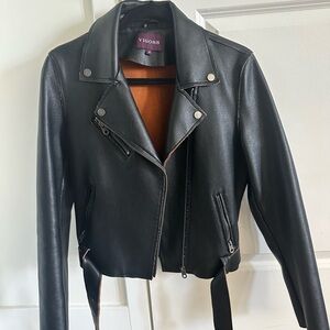 Vigoss Women's Classic Black Vegan Leather Jacket